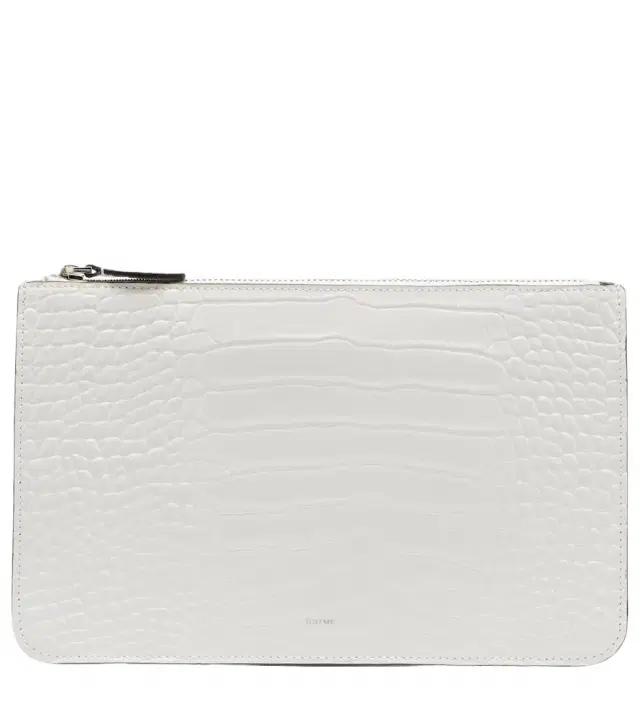 Toteme Threefold croc-effect leather clutch