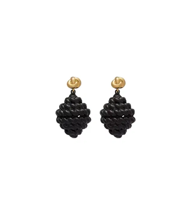 Toteme Rope gold-plated enamel drop earrings