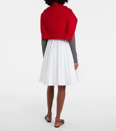Ami Paris Corolla gathered cotton midi skirt | Thumbnail 4