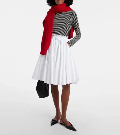 Ami Paris Corolla gathered cotton midi skirt | Thumbnail 6