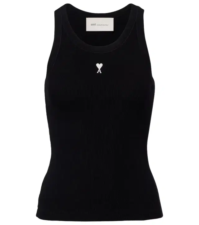 Ami Paris Ami de Caur cotton jersey tank top
