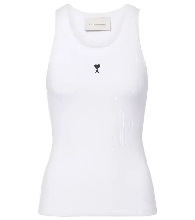 Ami Paris Ami De Caur cotton jersey tank top