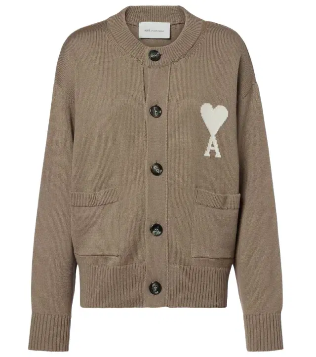 Ami Paris Ami de Caur wool and cotton cardigan