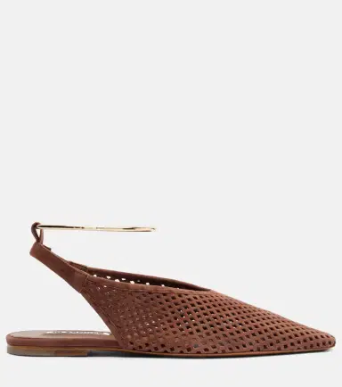 Jil Sander Perforated suede slingback flats | Thumbnail 2