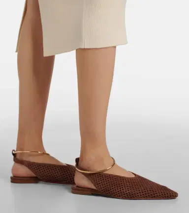Jil Sander Perforated suede slingback flats | Thumbnail 5