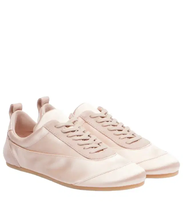 Jil Sander Floor suede-trimmed satin sneakers