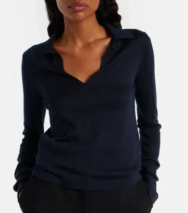 Khaite Mikel silk polo sweater | Thumbnail 3