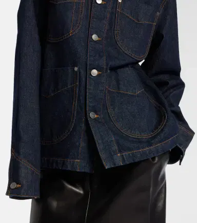 Khaite Wyatt corduroy-trimmed denim jacket | Thumbnail 3