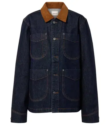 Khaite Wyatt corduroy-trimmed denim jacket | Thumbnail 1