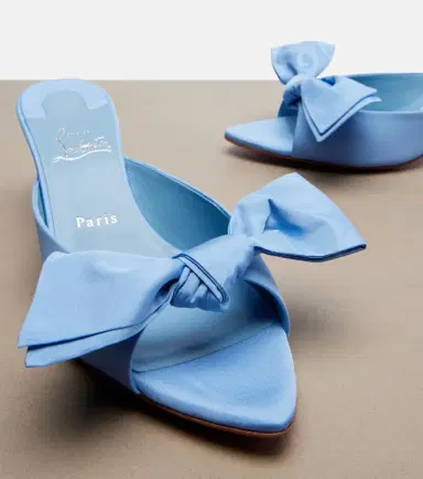 Christian Louboutin Mulazee bow-detail silk taffeta mules | Thumbnail 2
