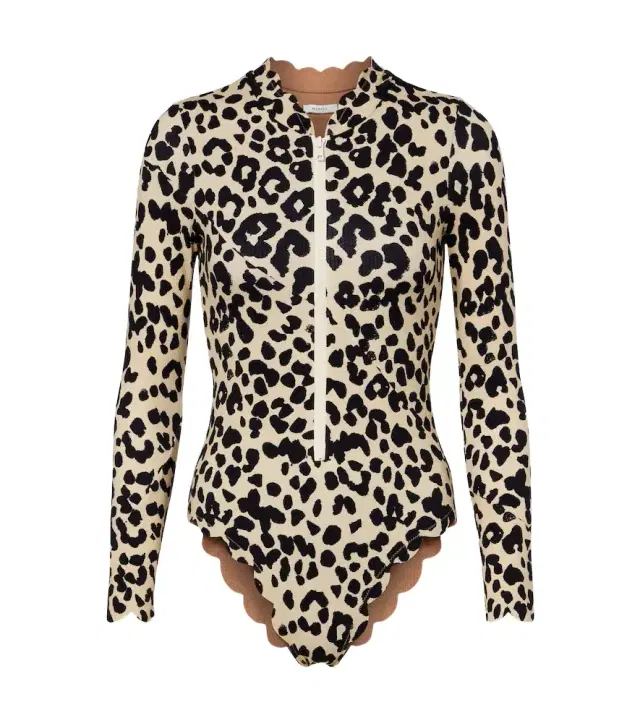 Marysia Northsea leopard-print rashguard swimsuit