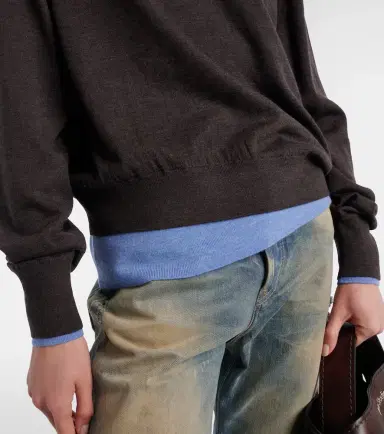 Acne Studios Layered wool polo sweater | Thumbnail 3