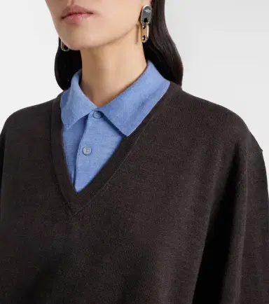 Acne Studios Layered wool polo sweater | Thumbnail 4