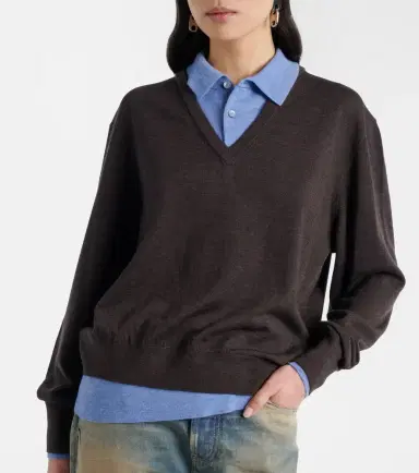 Acne Studios Layered wool polo sweater | Thumbnail 5