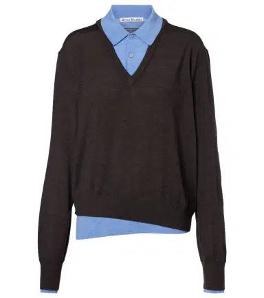 Acne Studios Layered wool polo sweater | Thumbnail 1