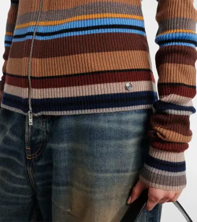 Acne Studios Kilian striped zip-up wool cardigan | Thumbnail 2