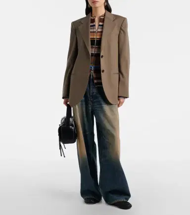 Acne Studios Kilian striped zip-up wool cardigan | Thumbnail 3