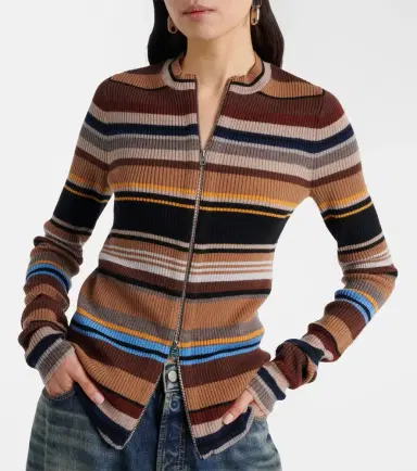Acne Studios Kilian striped zip-up wool cardigan | Thumbnail 5