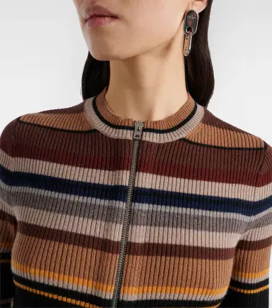 Acne Studios Kilian striped zip-up wool cardigan | Thumbnail 6