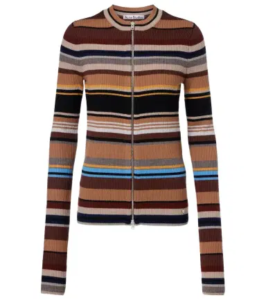Acne Studios Kilian striped zip-up wool cardigan | Thumbnail 1