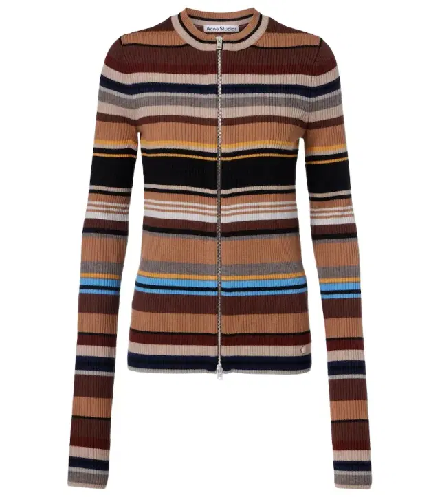 Kilian striped zip-up wool cardigan