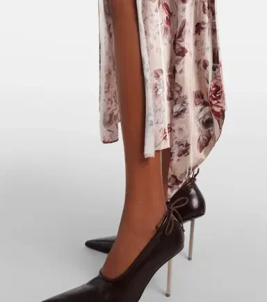 Acne Studios Scarf-detail floral midi dress | Thumbnail 4