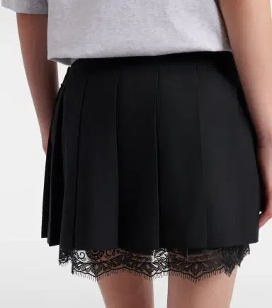 Acne Studios Inbora lace-trimmed pleated miniskirt | Thumbnail 3