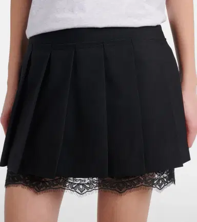 Acne Studios Inbora lace-trimmed pleated miniskirt | Thumbnail 4