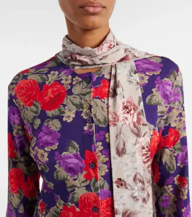 Acne Studios Dalmati floral midi dress | Thumbnail 3