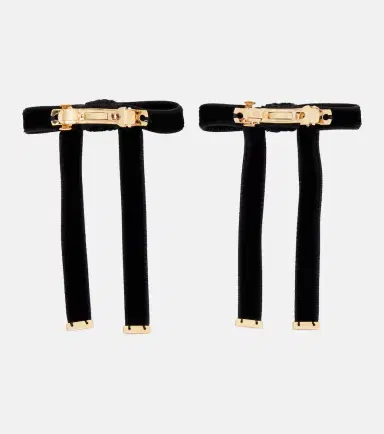 Prada Set of 2 bow-detail velvet barrettes | Thumbnail 2