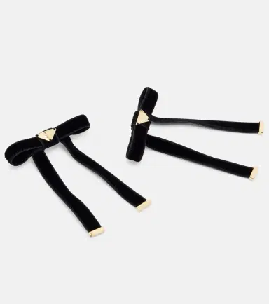 Prada Set of 2 bow-detail velvet barrettes | Thumbnail 3