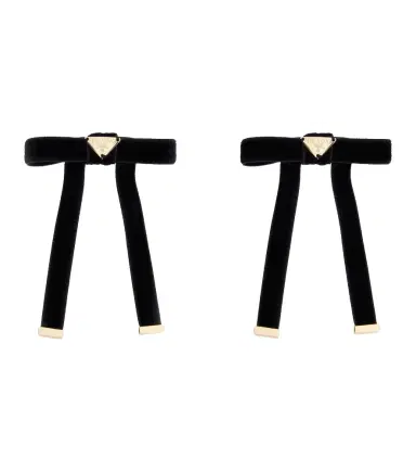 Prada Set of 2 bow-detail velvet barrettes | Thumbnail 1