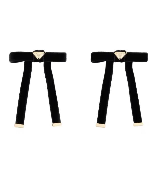 Prada Set of 2 bow-detail velvet barrettes