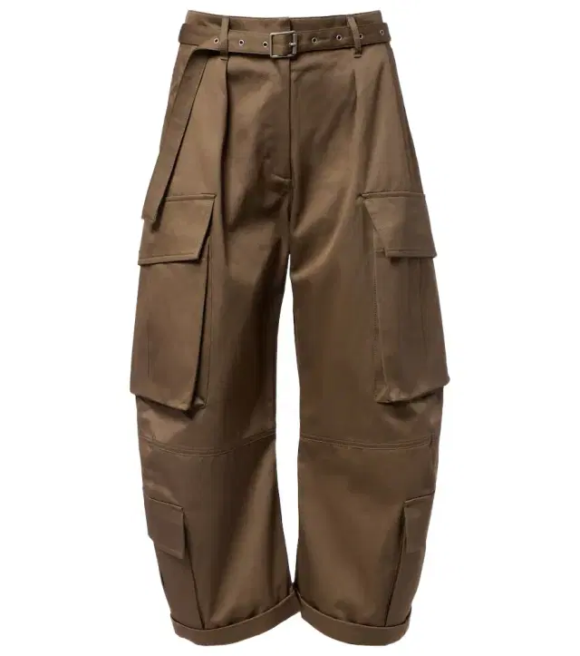 Pama cropped cotton twill barrel-leg cargo pants