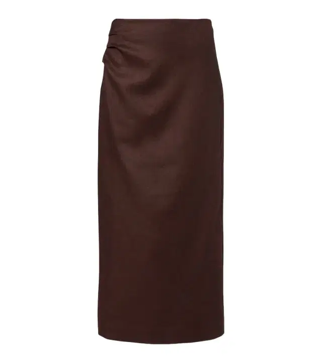 SIR Linen midi skirt