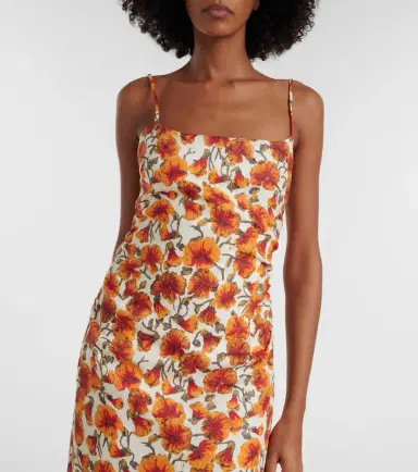 SIR Floral linen midi dress | Thumbnail 2