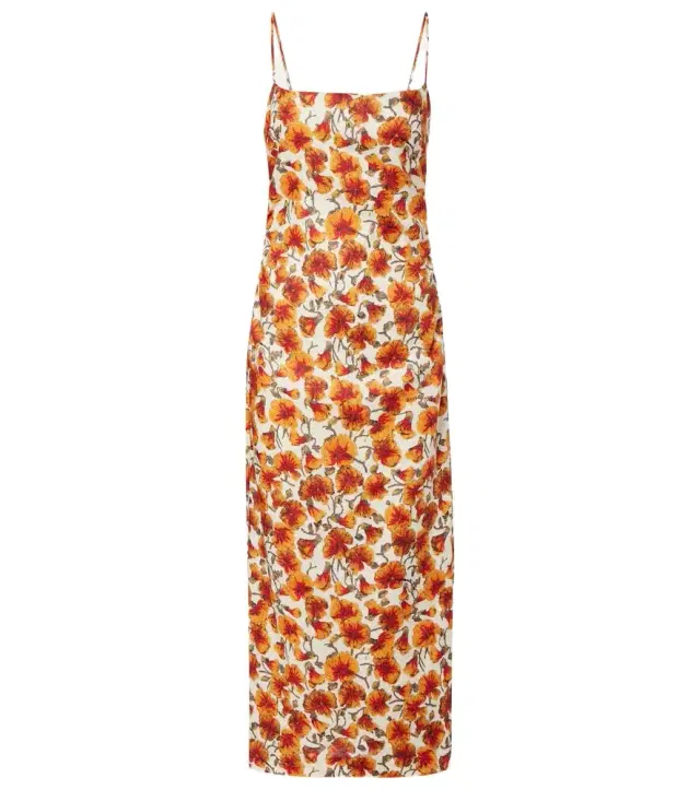 SIR Floral linen midi dress