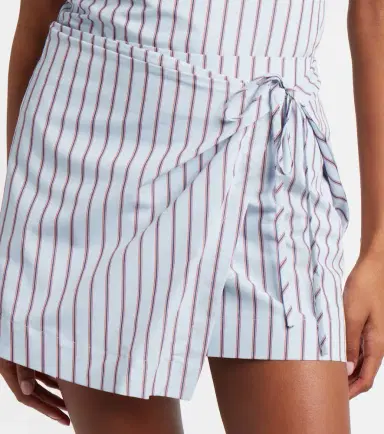 SIR. Pinstripe cotton-blend wrap skirt | Thumbnail 2