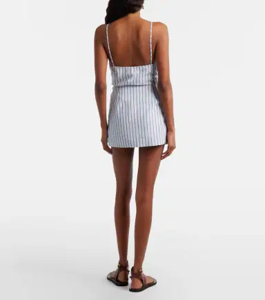 SIR. Pinstripe cotton-blend wrap skirt | Thumbnail 4