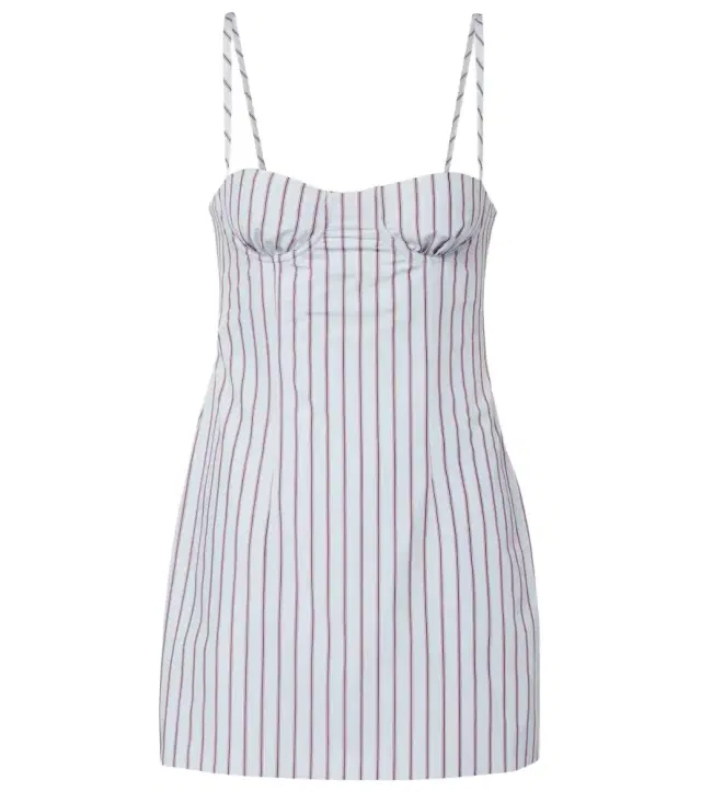 SIR Pinstripe cotton-blend minidress