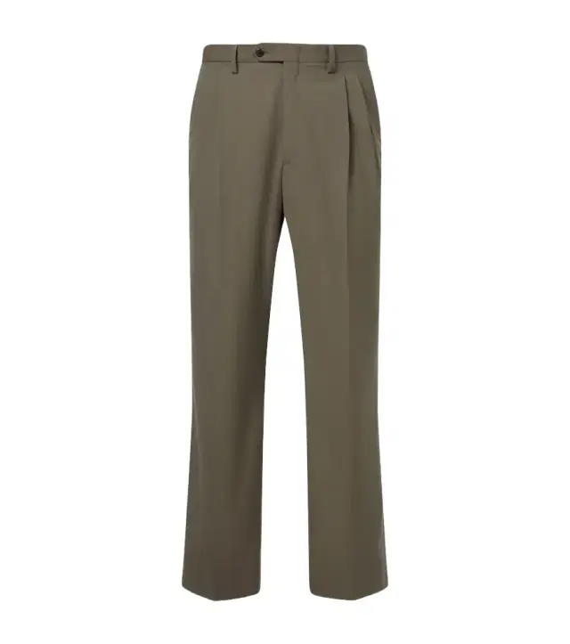 Wool and cotton straight pants