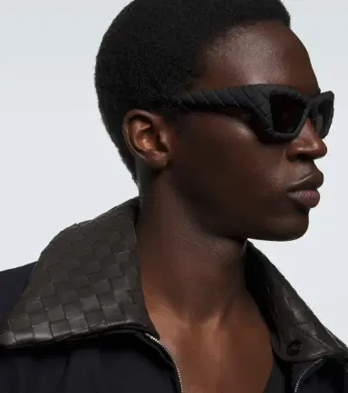Bottega Veneta Intrecciato rectangular sunglasses | Thumbnail 3 Bottega Veneta Intrecciato rectangular sunglasses | Thumbnail 3
