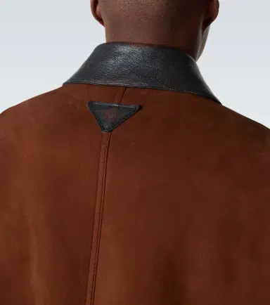 Prada Leather-trimmed suede jacket | Thumbnail 4