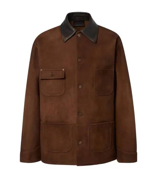 Prada Leather-trimmed suede jacket