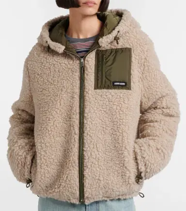 Miu Miu Wool-blend teddy down jacket | Thumbnail 2 Miu Miu Wool-blend teddy down jacket | Thumbnail 2