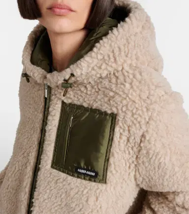 Miu Miu Wool-blend teddy down jacket | Thumbnail 4 Miu Miu Wool-blend teddy down jacket | Thumbnail 4
