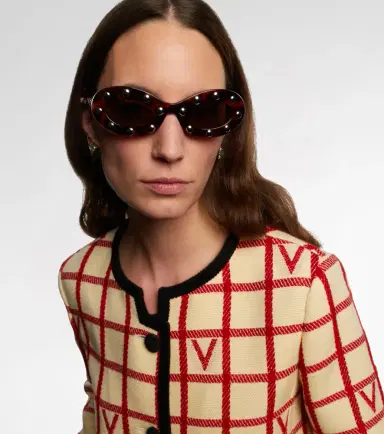 Valentino VLogo studded oval sunglasses | Thumbnail 3