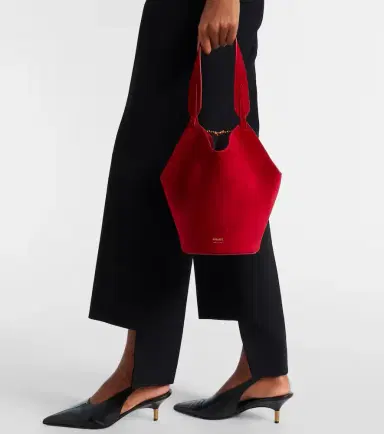 Khaite Lotus Mini suede tote bag | Thumbnail 3