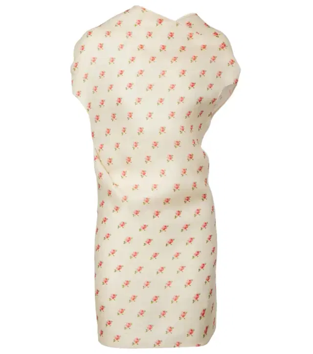 Floral draped silk minidress