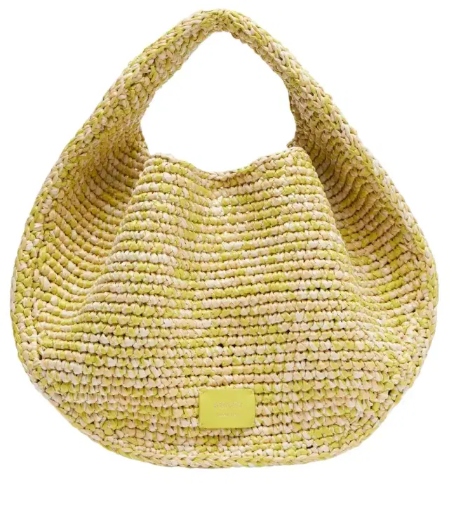 Olivia Medium raffia top-handle bag